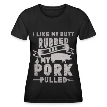 Grill Grillgrill Schweinefleisch - Frauen Funktions-T-Shirt - Schwarz - Vorne - AI Model Female 172 light (172cm)