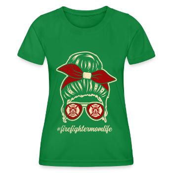 Firefighter Mother Fire Brigade Mother - Women's Functional T-Shirt - kelly green - Front - AI Model Female 172 dark (172cm)