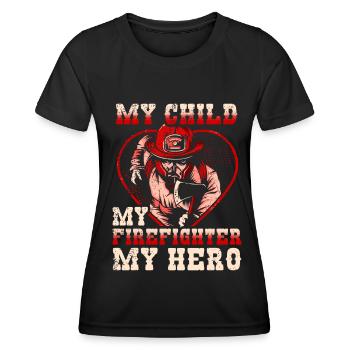 Firefighter Mother Fire Brigade Mother - Women's Functional T-Shirt - black - Front - AI Model Female 172 light (172cm)