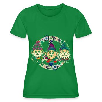 Trois Gnomes Hippies Groovy Bandage Dye Gnomies - T-shirt sport Femme - vert - Devant - AI Model Female 172 dark (172cm)