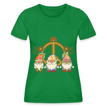 Trois Gnomes Hippies Groovy Bandage Dye Gnomies - T-shirt sport Femme - vert - Devant - AI Model Female 172 dark (172cm)