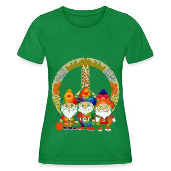 Trois Gnomes Hippies Groovy Bandage Dye Gnomies - T-shirt sport Femme - vert - Devant - AI Model Female 172 dark (172cm)