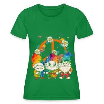 Trois Gnomes Hippies Groovy Bandage Dye Gnomies - T-shirt sport Femme - vert - Devant - AI Model Female 172 dark (172cm)