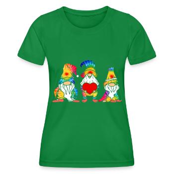 Trois Gnomes Hippies Groovy Bandage Dye Gnomies - T-shirt sport Femme - vert - Devant - AI Model Female 172 dark (172cm)