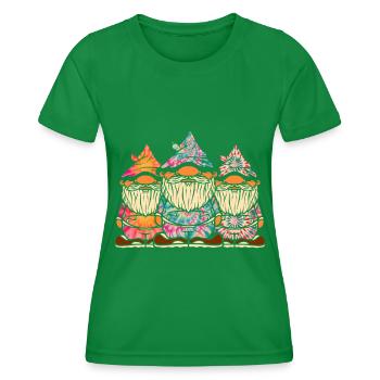 Trois Gnomes Hippies Groovy Bandage Dye Gnomies - T-shirt sport Femme - vert - Devant - AI Model Female 172 dark (172cm)