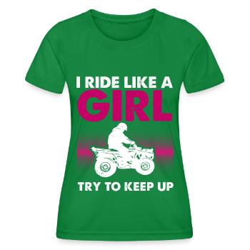 Quadgirl ATV 4 Wheeler Off Roading Lover - Frauen Funktions-T-Shirt - Kelly Green - Vorne - AI Model Female 172 dark (172cm)