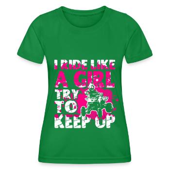 Quadgirl ATV 4 Wheeler Off Roading Lover - Frauen Funktions-T-Shirt - Kelly Green - Vorne - AI Model Female 172 dark (172cm)
