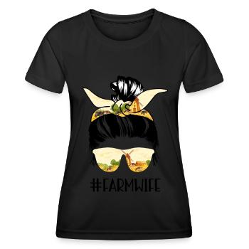 Fermière Agriculteur Agriculture Agriculture - T-shirt sport Femme - noir - Devant - AI Model Female 172 light (172cm)
