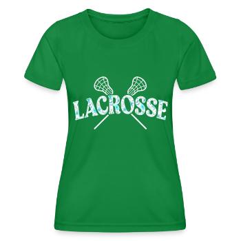 Lacrosse Girl Lax Girl Spieler Frauen - Frauen Funktions-T-Shirt - Kelly Green - Vorne - AI Model Female 172 dark (172cm)