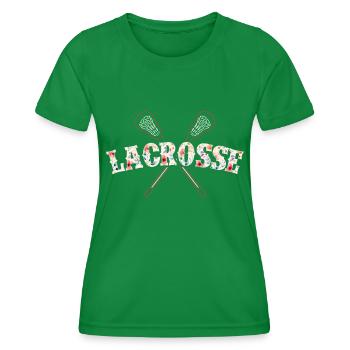 Lacrosse Girl Lax Girl Spieler Frauen - Frauen Funktions-T-Shirt - Kelly Green - Vorne - AI Model Female 172 dark (172cm)