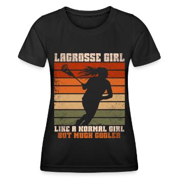 Lacrosse Girl Lax Girl Spieler Frauen - Frauen Funktions-T-Shirt - Schwarz - Vorne - AI Model Female 172 light (172cm)