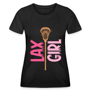 Lacrosse Girl Lax Girl Spieler Frauen - Frauen Funktions-T-Shirt - Schwarz - Vorne - AI Model Female 172 light (172cm)