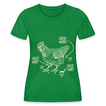 Funny Guess What? Chicken Butt! - Women's Functional T-Shirt - kelly green - Front - AI Model Female 172 dark (172cm)