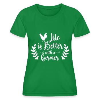 Ferme Femme Ferme Petite amie Agriculteurs Femme Campagne Ferme - T-shirt sport Femme - vert - Devant - AI Model Female 172 dark (172cm)