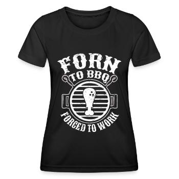 BBQ Fumoir Viande Grillades Drôle - T-shirt sport Femme - noir - Devant - AI Model Female 172 light (172cm)