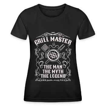 BBQ Fumoir Viande Grillades Drôle - T-shirt sport Femme - noir - Devant - AI Model Female 172 light (172cm)