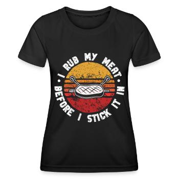 BBQ Smoker Meat Grilling Funny - Women's Functional T-Shirt - black - Front - AI Model Female 172 light (172cm)