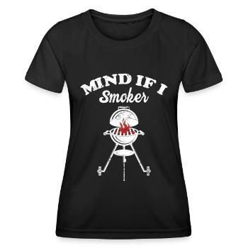 BBQ Fumoir Viande Grillades Drôle - T-shirt sport Femme - noir - Devant - AI Model Female 172 light (172cm)