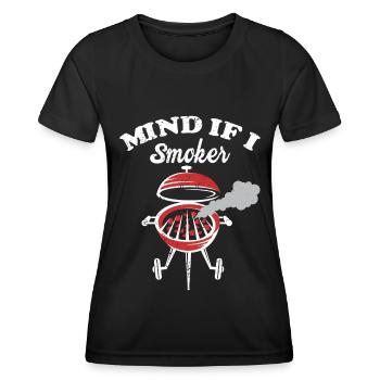 BBQ Smoker Meat Grilling Funny - Women's Functional T-Shirt - black - Front - AI Model Female 172 light (172cm)