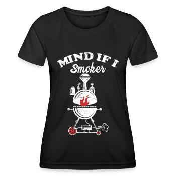 BBQ Smoker Meat Grilling Funny - Women's Functional T-Shirt - black - Front - AI Model Female 172 light (172cm)