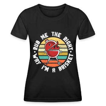 BBQ Smoker Meat Grilling Funny - Women's Functional T-Shirt - black - Front - AI Model Female 172 light (172cm)