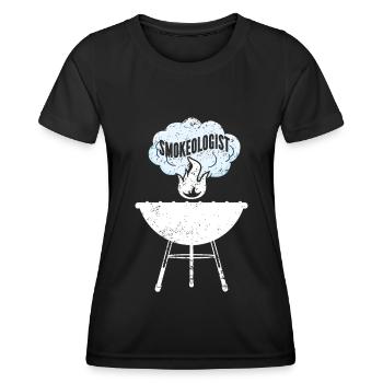 BBQ Fumoir Viande Grillades Drôle - T-shirt sport Femme - noir - Devant - AI Model Female 172 light (172cm)