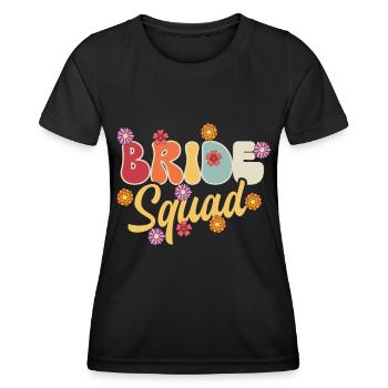 Groovy Braut Hochzeitsfeier Brautblumenblumen - Frauen Funktions-T-Shirt - Schwarz - Vorne - AI Model Female 172 light (172cm)