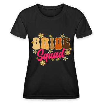 Groovy Braut Hochzeitsfeier Brautblumenblumen - Frauen Funktions-T-Shirt - Schwarz - Vorne - AI Model Female 172 light (172cm)