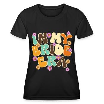 Groovy Braut Hochzeitsfeier Brautblumenblumen - Frauen Funktions-T-Shirt - Schwarz - Vorne - AI Model Female 172 light (172cm)