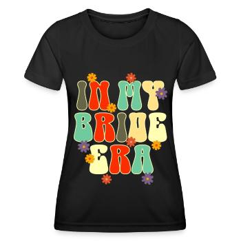 Groovy Braut Hochzeitsfeier Brautblumenblumen - Frauen Funktions-T-Shirt - Schwarz - Vorne - AI Model Female 172 light (172cm)
