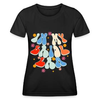 Groovy Braut Hochzeitsfeier Brautblumenblumen - Frauen Funktions-T-Shirt - Schwarz - Vorne - AI Model Female 172 light (172cm)