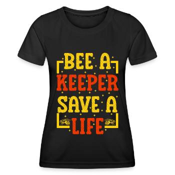 Honey Bee Webeke Hive Beekeeper Honeycomb - Women's Functional T-Shirt - black - Front - AI Model Female 172 light (172cm)
