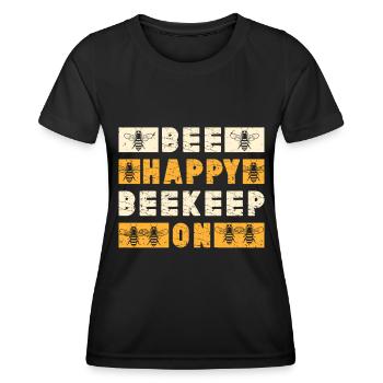 Honigbienenwebeke Hive Imkere Wabe - Frauen Funktions-T-Shirt - Schwarz - Vorne - AI Model Female 172 light (172cm)