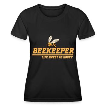 Honigbienenwebeke Hive Imkere Wabe - Frauen Funktions-T-Shirt - Schwarz - Vorne - AI Model Female 172 light (172cm)