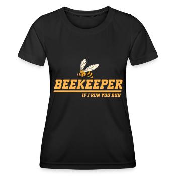 Honigbienenwebeke Hive Imkere Wabe - Frauen Funktions-T-Shirt - Schwarz - Vorne - AI Model Female 172 light (172cm)