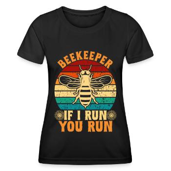 Honigbienenwebeke Hive Imkere Wabe - Frauen Funktions-T-Shirt - Schwarz - Vorne - AI Model Female 172 light (172cm)