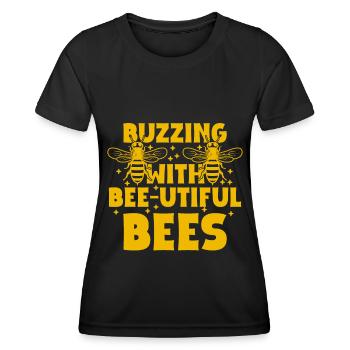 Honigbienenwebeke Hive Imkere Wabe - Frauen Funktions-T-Shirt - Schwarz - Vorne - AI Model Female 172 light (172cm)
