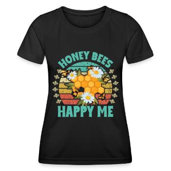 Honey Bee Webeke Hive Beekeeper Honeycomb - Women's Functional T-Shirt - black - Front - AI Model Female 172 light (172cm)