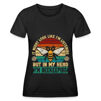 Honigbienenwebeke Hive Imkere Wabe - Frauen Funktions-T-Shirt - Schwarz - Vorne - AI Model Female 172 light (172cm)