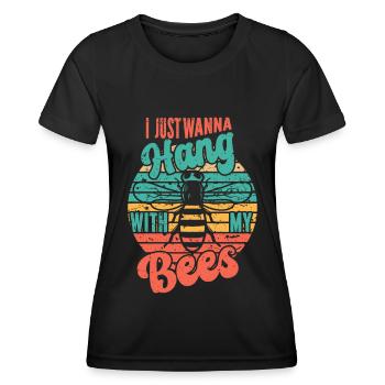 Honigbienenwebeke Hive Imkere Wabe - Frauen Funktions-T-Shirt - Schwarz - Vorne - AI Model Female 172 light (172cm)