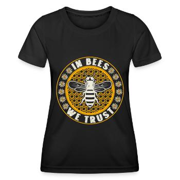 Honigbienenwebeke Hive Imkere Wabe - Frauen Funktions-T-Shirt - Schwarz - Vorne - AI Model Female 172 light (172cm)