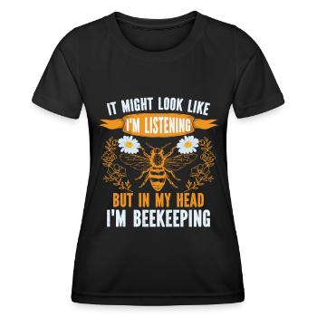 Honigbienenwebeke Hive Imkere Wabe - Frauen Funktions-T-Shirt - Schwarz - Vorne - AI Model Female 172 light (172cm)