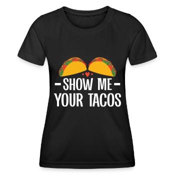 Taco drôle Fiesta mexicaine Cinco De Mayo - T-shirt sport Femme - noir - Devant - AI Model Female 172 light (172cm)