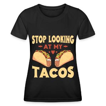 Taco drôle Fiesta mexicaine Cinco De Mayo - T-shirt sport Femme - noir - Devant - AI Model Female 172 light (172cm)