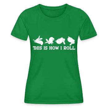 This is how I roll Sweet Rabbit - Women's Functional T-Shirt - kelly green - Front - AI Model Female 172 dark (172cm)