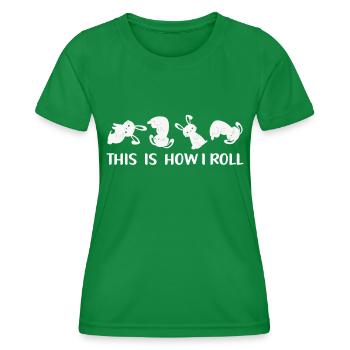 This is how I roll Sweet Rabbit - Women's Functional T-Shirt - kelly green - Front - AI Model Female 172 dark (172cm)