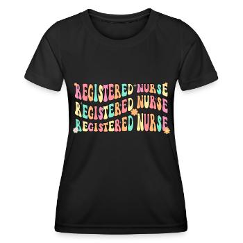 Infirmière autorisée Krankenschwester Nursing - T-shirt sport Femme - noir - Devant - AI Model Female 172 light (172cm)