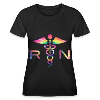 Infirmière autorisée Krankenschwester Nursing - T-shirt sport Femme - noir - Devant - AI Model Female 172 light (172cm)