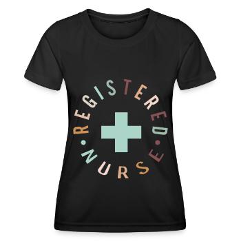 Infirmière autorisée Krankenschwester Nursing - T-shirt sport Femme - noir - Devant - AI Model Female 172 light (172cm)