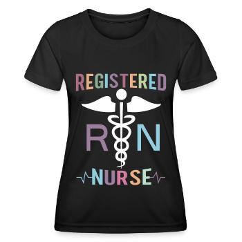 Infirmière autorisée Krankenschwester Nursing - T-shirt sport Femme - noir - Devant - AI Model Female 172 light (172cm)